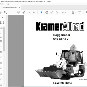 Kramer Allrad Baggerlader 616 Serie 2 Ersatzteilliste Manual 616660001 - PDF DOWNLOAD (German)