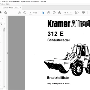 Kramer Allrad Schaufellader 312 E Ersatzteilliste Manual 107467 - PDF DOWNLOAD (German)
