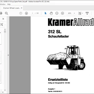 Kramer Allrad Schaufellader 312 Ersatzteilliste Manual 124363 - PDF DOWNLOAD (German)