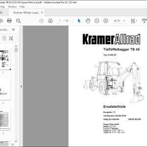Kramer Allrad TB 45  Ersatzteilliste Manual 134900405003  - PDF DOWNLOAD (GERMAN)