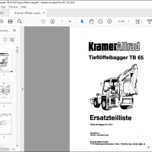 Kramer Allrad TB 65 Ersatzteilliste Manual-PDF DOWNLOAD (German)