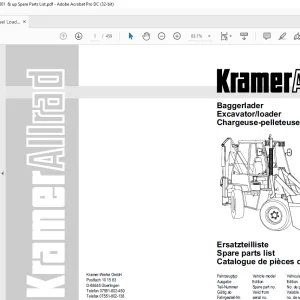 Kramer Allrad Wheel Loader 316 Series 2 Spare Parts List Manual SN316510011 - PDF DOWNLOAD