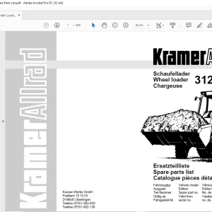Kramer Allrad Wheel loader 312 LE LEx Spare parts list Manual -  PDF DOWNLOAD