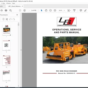LEEBOY RW-195E Road Widener Operations, Service & Parts Manual 1005946-01 PDF DOWNLOAD