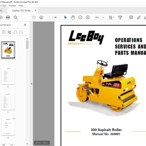 LEEBOY 300 Asphalt Roller Operations, Service & Parts Manual 300801 PDF DOWNLOAD