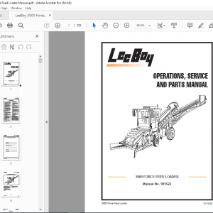 LEEBOY 3000 FORCE FEED LOADER OPERATIONS, SERVICE & PARTS MANUAL 981622 PDF DOWNLOAD