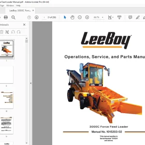 LEEBOY 3000C Force Feed Loader Operations Service & Parts Manual SN 131024 PDF DOWNLOAD