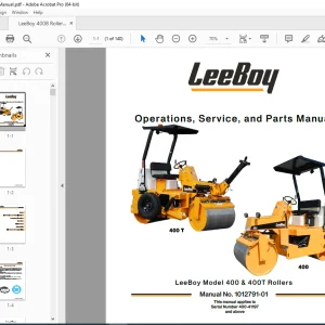 LEEBOY 400 & 400T Rollers Operations, Service & Parts Manual SN 400-41197 PDF DOWNLOAD