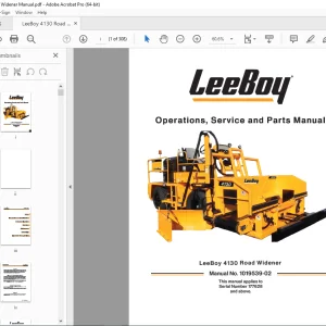 LEEBOY 4130 Road Widener Operations, Service & Parts Manual SN 177628 PDF DOWNLOAD