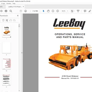 LEEBOY 4150 Road Widener OPERATIONS, SERVICE & PARTS MANUAL 1019420-01 PDF DOWNLOAD