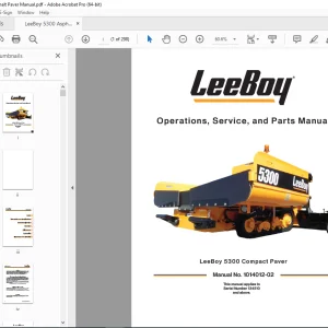 LEEBOY 5300 Compact Paver Operations, Service & Parts Manual 134510 PDF DOWNLOAD