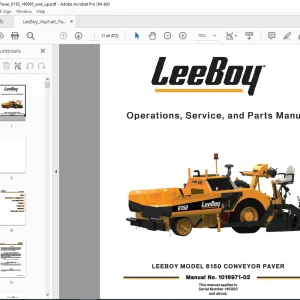 LEEBOY 6150 CONVEYOR PAVER Operations, Service & Parts Manual 146995 PDF DOWNLOAD