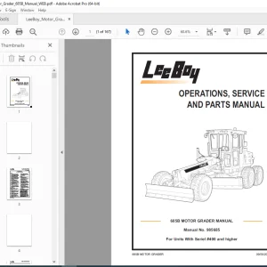 LEEBOY 685B MOTOR GRADER MANUAL Operations, Service & Parts Manual 985685 PDF DOWNLOAD