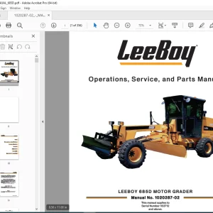 LEEBOY 685D MOTOR GRADER Operations , Service & Parts Manual SN 183712 PDF DOWNLOAD