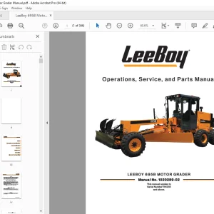 LEEBOY 695B MOTOR GR1020289-02ADER Operations, Service & Parts Manual SN 191235 PDF DOWNLOAD
