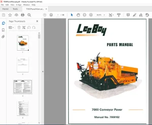 LEEBOY 7000 Conveyor Paver Parts Manual 7000102 PDF DOWNLOAD