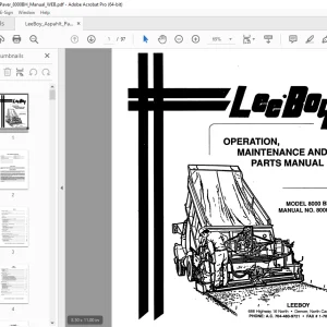 LEEBOY 8000 BH Operations, Maintenance & Parts Manual 8000295 PDF DOWNLOAD