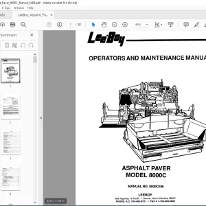 LEEBOY 8515C CONVEYOR PAVER Operations, Service & Parts Manual 1003095-04 PDF DOWNLOAD