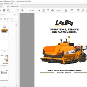 LEEBOY 8500B Conveyor Paver Operations, Service & Parts Manual 1003097 PDF DOWNLOAD