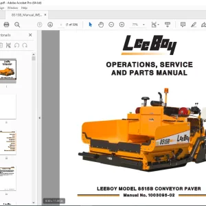 LEEBOY 8515B Conveyor Paver Operations Service & Parts Manual 1003095-02 PDF DOWNLOAD