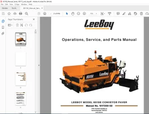 LEEBOY 8515E CONVEYOR PAVER Operations Service & Parts Manual SN 195172 PDF DOWNLOAD