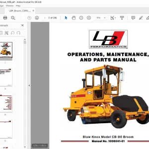 LEEBOY Blaw-Knox Model CB-90 Broom Operations, Maintenance & Parts Manual 1006041-01 PDF DOWNLOAD