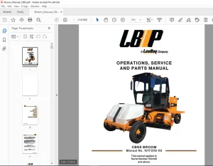 LEEBOY CB95 BROOM Operations, Service & Parts Manual SN 152440 PDF DOWNLOAD