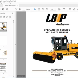 LEEBOY FB55 BROOM Operations ,Service & Parts Manual SN 247480 PDF DOWNLOAD