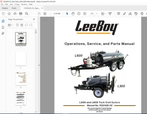 LEEBOY L300 L600 Tack Distributors Operations, Service & Parts Manual 1022426-02 PDF DOWNLOAD
