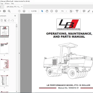 LEEBOY LB Performance Model PTC-15 Roller Operations, Maintenance & Parts Manual 1006213-01 PDF DOWNLOAD