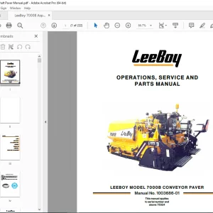 LEEBOY MODEL 7000B CONVEYOR PAVER Operations, Service & Parts Manual SN 75324 PDF DOWNLOAD