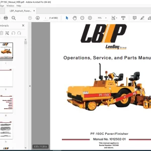 LEEBOY PF-150C Paver Finisher Operations Service & Parts Manual SN 115348 PDF DOWNLOAD