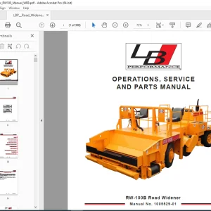 LEEBOY RW-100B Road Widener Operations, Service & Parts Manual 1005529-01 PDF DOWNLOAD