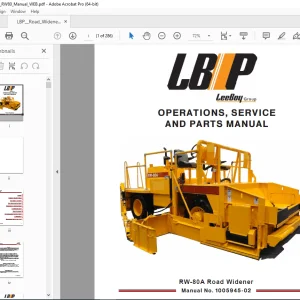 LEEBOY RW-80A Road Widener Operations, Service & Parts Manual 1005945-02 PDF DOWNLOAD