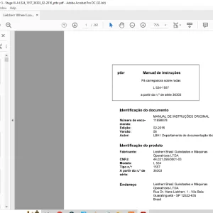 Liebherr Chargeuses sur pneus L 524 1557 Manual de instrucoes  - PDF DOWNLOAD (French)