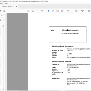 Liebherr Chargeuses sur pneus L 538 1356 Manual de instrucoes -  PDF DOWNLOAD (French)