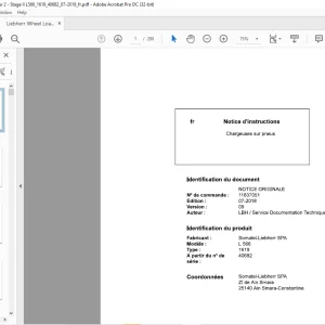 Liebherr Chargeuses sur pneus L 566 1619 Notice d'instructions  manual - PDF DOWNLOAD (French)