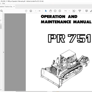 Liebherr Tractors PR 751 OPERATION AND MAINTENANCE MANUAL - PDF DOWNLOAD