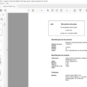 Liebherr carregadora sabre rodas L 556-1410 Manual de instrucoes -  PDF DOWNLOAD (Spanish)