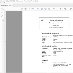 Liebherr carregadora sabre rodas L 580 1456 Manual de instrucoes  - PDF DOWNLOAD (Spanish)