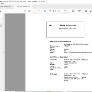 Liebherr carregadora sabre rodas L550 1839 Manual de instrucoes -  PDF DOWNLOAD (PORTUGUESE)