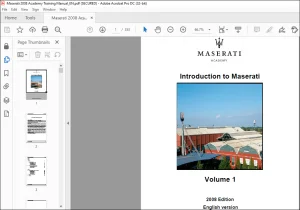 Maserati 2008 Academy Training Manual Vol 1 - PDF DOWNLOAD