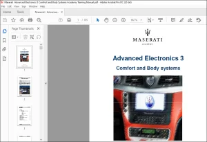 Maserati Advanced Electronics 3 Comfort & Body Systems Academy Training Manual - PDF DOWNLOAD