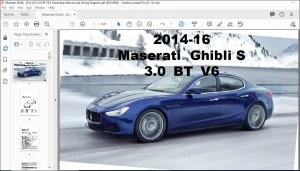 Maserati Ghibli'S 2014-2016 3.0 BT V6 Workshop Manual & Wiring Diagram Manual - PDF DOWNLOAD