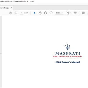 Maserati Quattroporte Automatic 2008 Owner's Manual - PDF DOWNLOAD