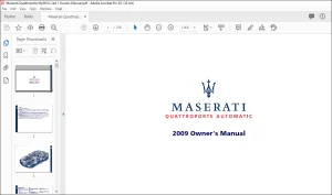 Maserati Quattroporte Automatic 2009 Owner's Manual - PDF DOWNLOAD
