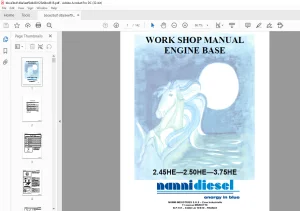 Nanni Diesel Engine Base 2.45HE 2.50HE 3.75HE Workshop Manual 60300071 - PDF DOWNLOAD