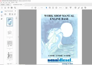 Nanni Diesel Engine Base 3.100HE 3.110HE 4.150HE Workshop Manual 60300073  - PDF DOWNLOAD