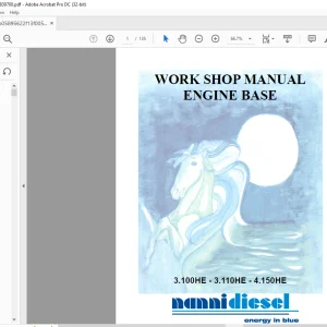 Nanni Diesel Engine Base 3.100HE 3.110HE 4.150HE Workshop Manual 60300073  - PDF DOWNLOAD