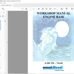 Nanni Diesel Engine Base 4.200 TD – N4.60 Workshop Manual 60300128 -  PDF DOWNLOAD